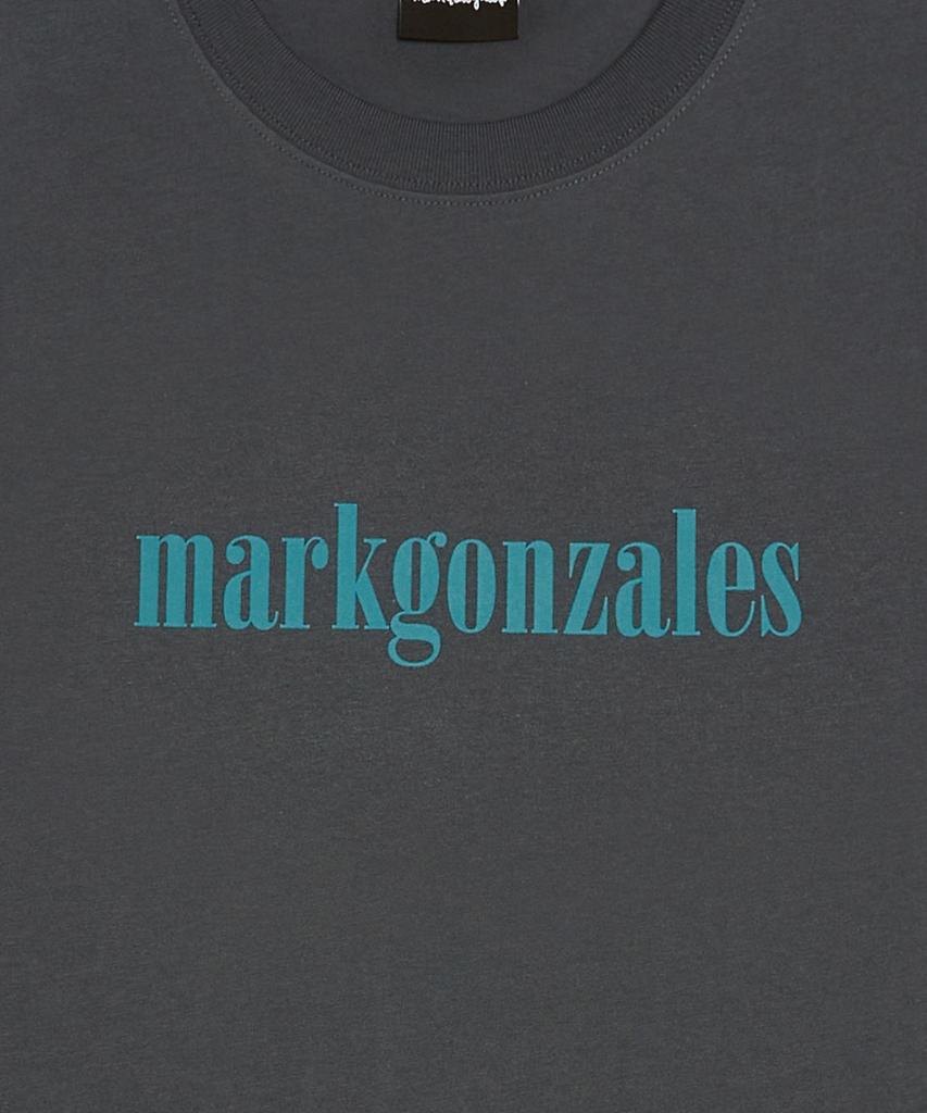 Mark Gonzales Serif Mg Logo Short Sleeve T-Shirt - Charcoal