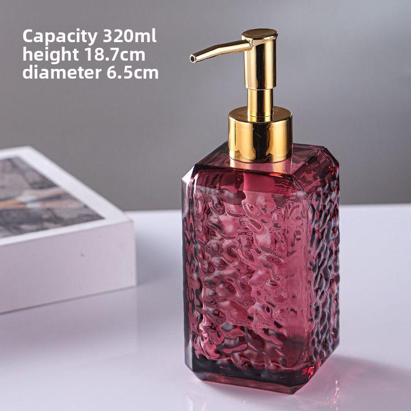 Luxury glass hand soap dispenser - press-type cosmetic refillable bottle for facial cleanser, shower gel, and other liquids