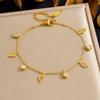 18K Gold Plated Leaf CZ Charm Bracelet, Dainty Boho Link Chain Bracelet for Women, Elegant Jewelry