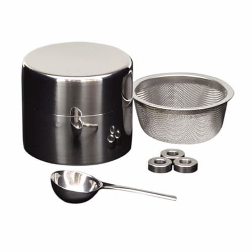 Tea Ceremony Utensils/Mizuya Utensils/Small But Made of Stainless Steel! Durable and Long-lasting: Kondo's Tea Sifter Can for Outdoor Tea Ceremony Bas