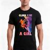 Climbing I Climb Like A Girl Women Climber TShirt Summer Casual Cotton Tee Oversized Streetwear Tops Vintage Graphic Print