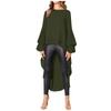 Women's Casual Loose Round Neck Long Sleeve High Hem Irregular Top Shirt