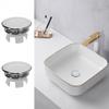 2pc Bathroom Basin Sink Hole Overflow Replacement Cover Chrome Round Trim for Ring