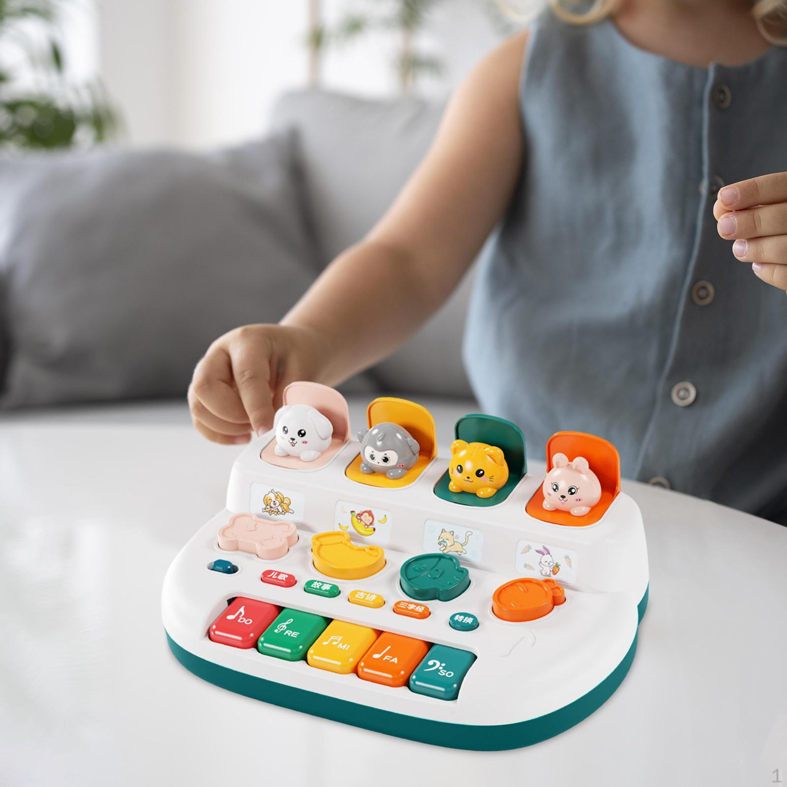 

Інтерактивна іграшка-тварина з музикою, іграшка для раннього навчання, активні ігрові кнопки та кольори, синій