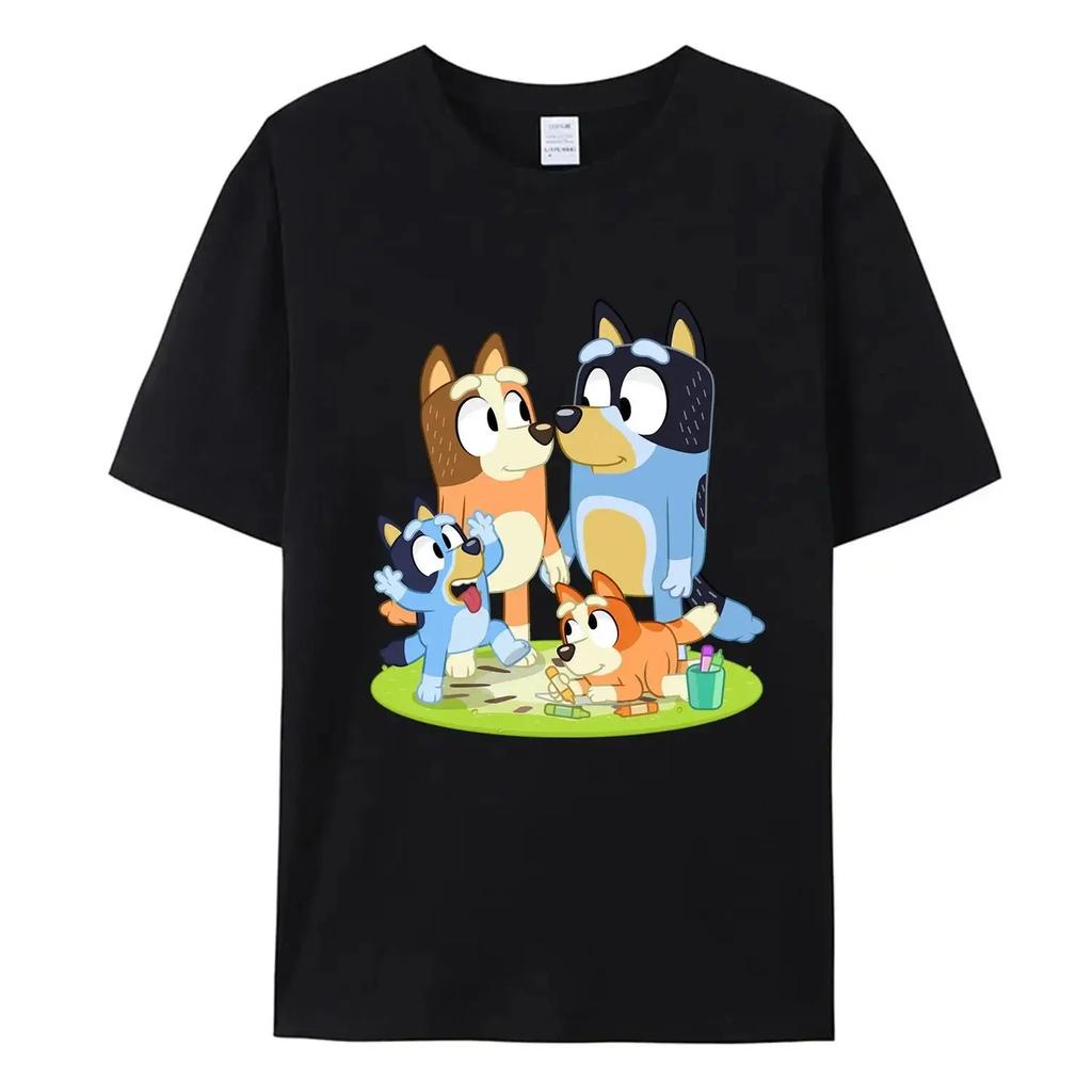 Mama und Papa Damen Herren T-Shirt Neu Süßes Oberteil Sommer Familien Set Animation Schwarzweiß T-Shirt Familienkleidung Geschenk