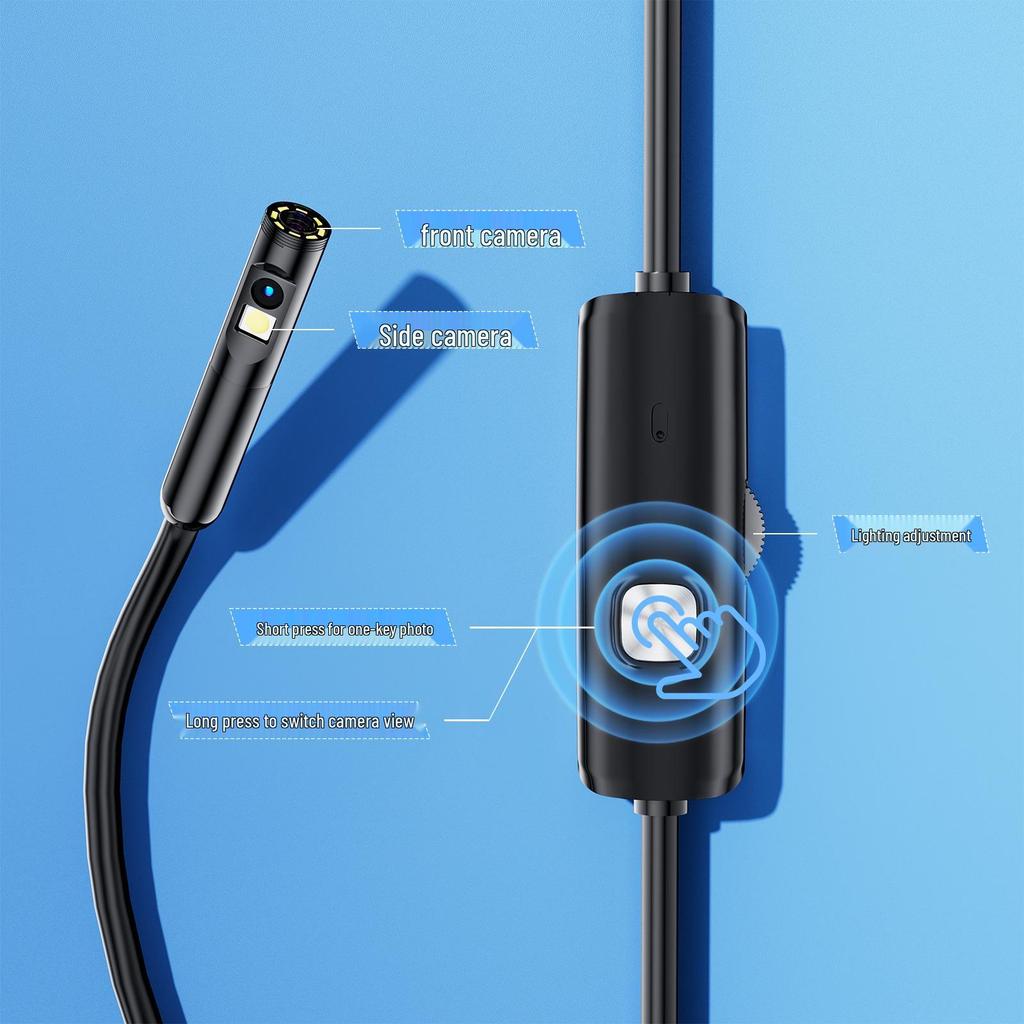 HD Dual Lens Waterproof Endoscope Pipe Camera for Apple Phone – 3 Million Pixel Industrial Probe