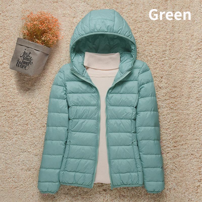 New Women Thin Down Jacket White Duck Down Ultralight Jackets Autumn And Winter Warm Coats Portable Outwear
