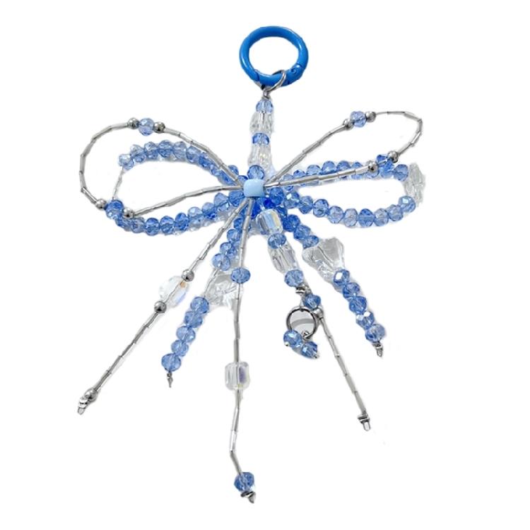 Delicate Acrylic Bowknot Keychain Charm Practical Beads Phone Pendant Unique Bag Pendant Present for Fashion Lover