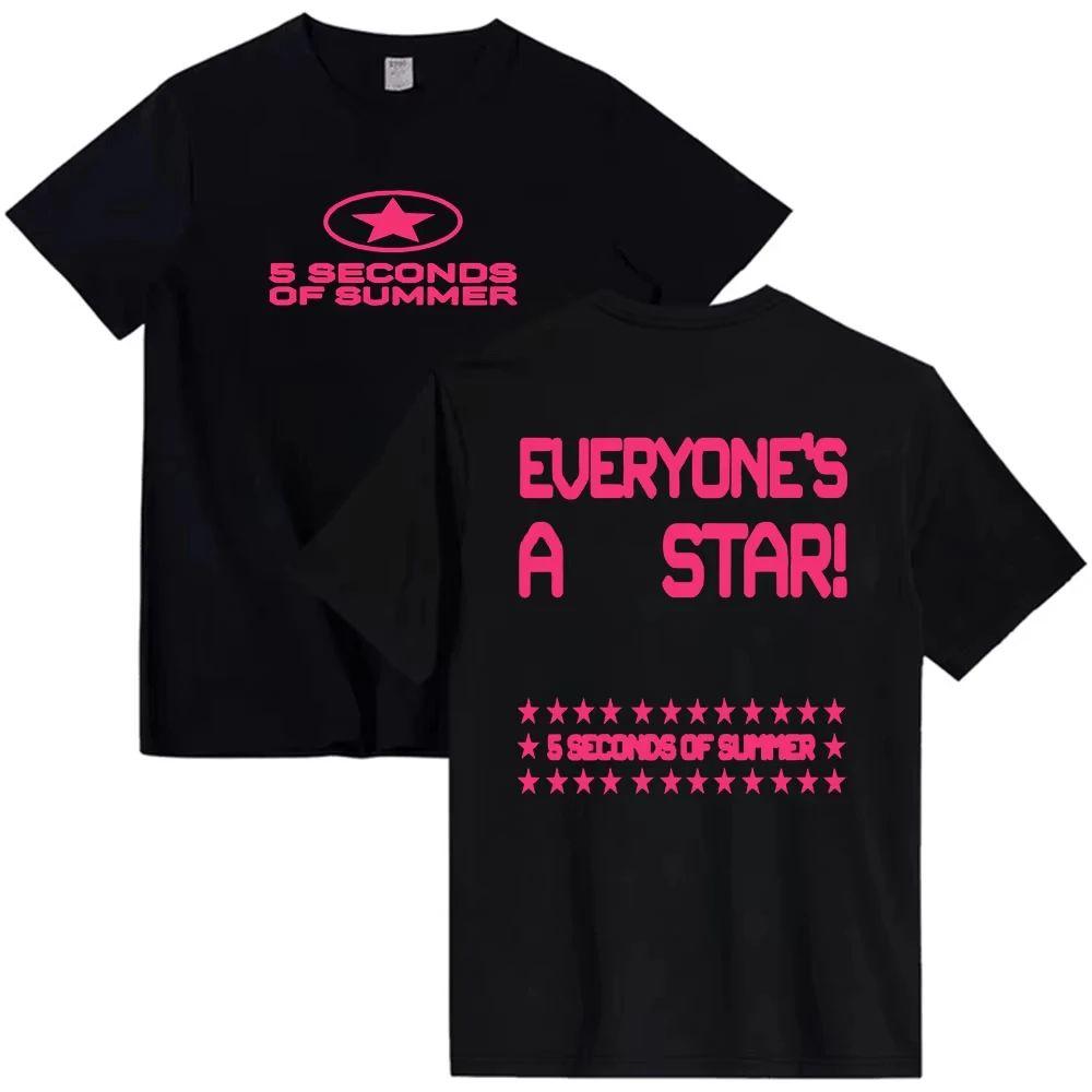 

Y2k Tee Everyone s A Star Album T-shirt 5 SECONDS OF SUMMER Band Tees Hip Pop T Shirts O-neck Casual Tshirts Print Top Unisex S разноцветный