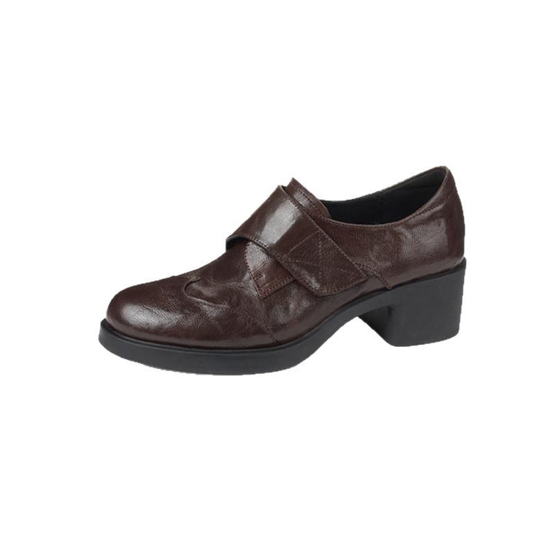 Strong win spot! 2025 spring new soft leather thick heel medium heel French British loafers black deep mouth women's single shoes