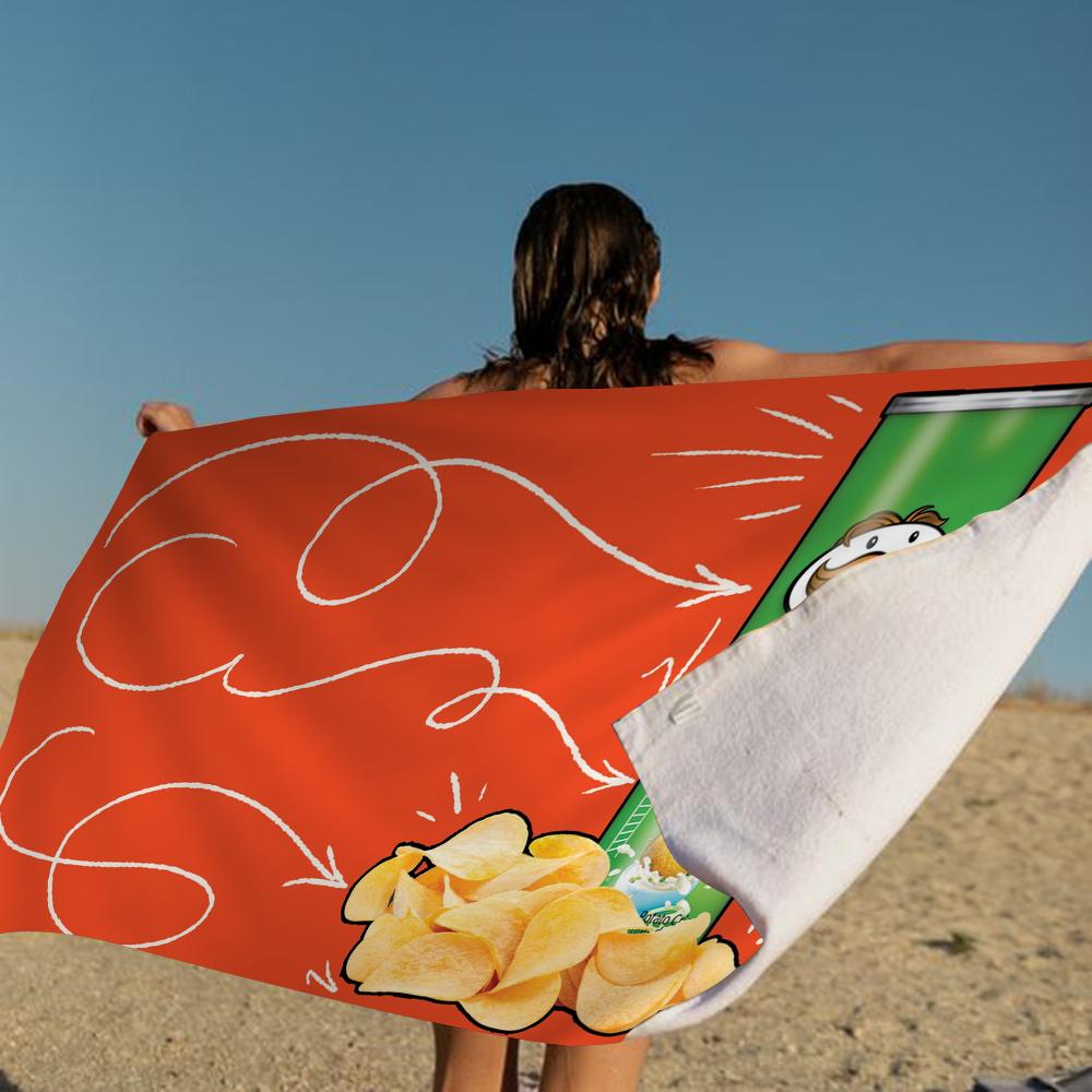 Mode P-Pringles L-LLC Große Mikrofaser-Strandtücher Schnelltrocknendes Handtuch Sandstrandtücher Handtuch für Pool Reisen Schwimmbad Yoga