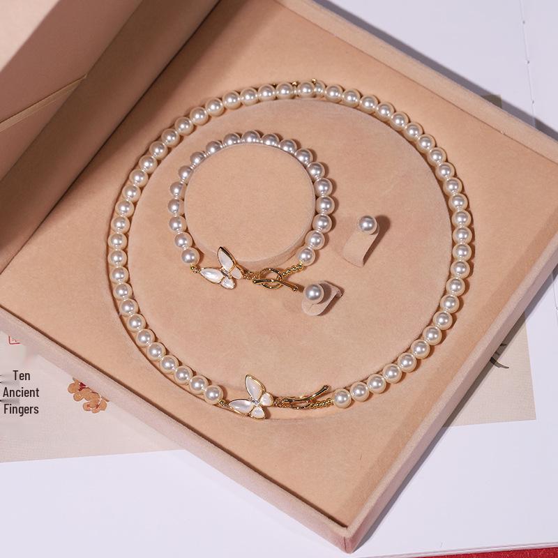 Elegante Collana di Perle di Conchiglia Profonda - Perfetto Regalo per la Festa della Mamma