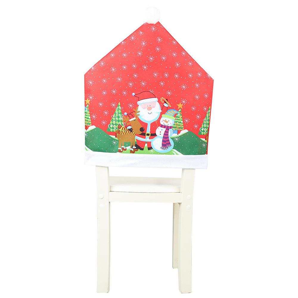 

Chair Festive Covers Featuring Santa Claus And Snowman Designs For Decorations Christmas Santa Print Chair