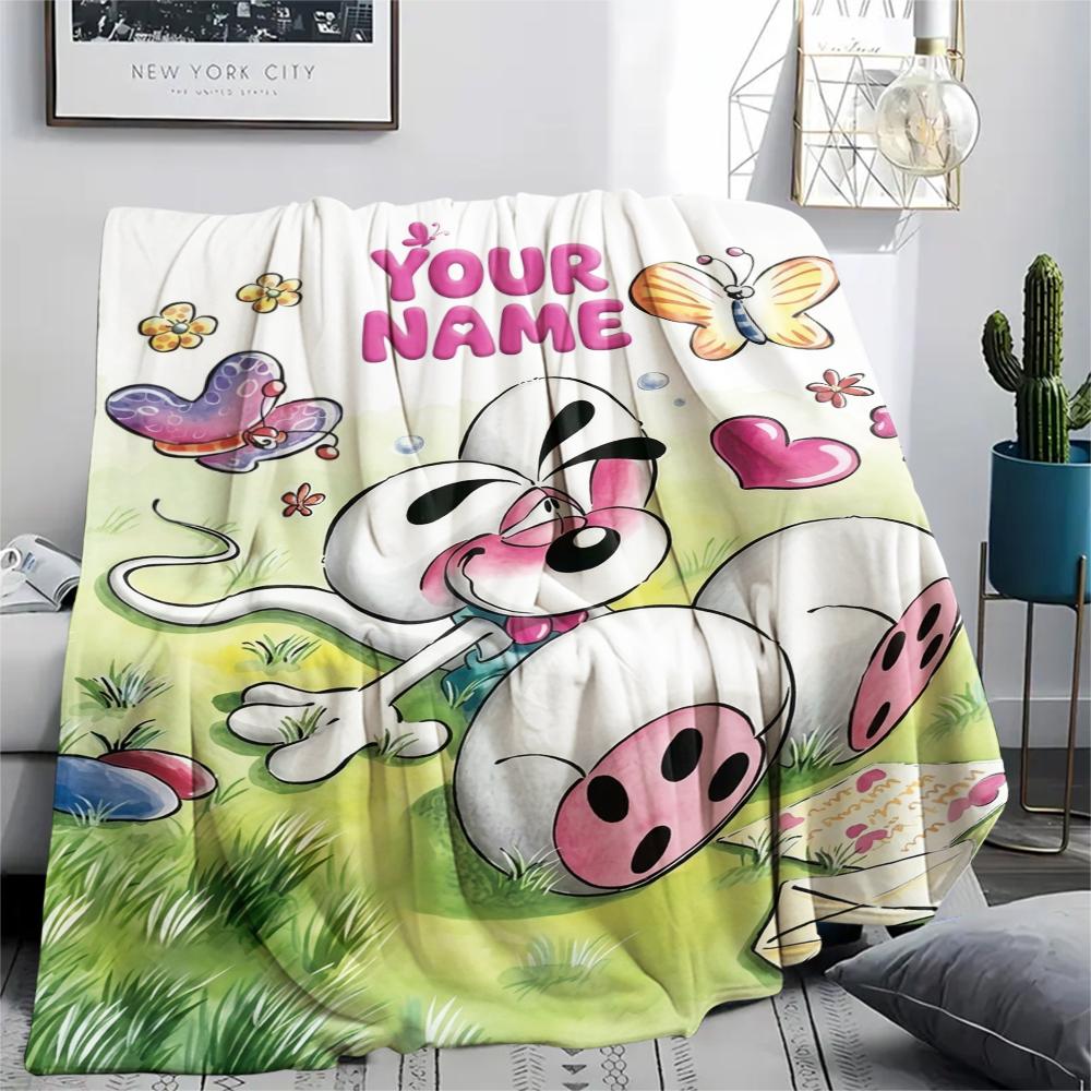 1pz Coperta di Flanella con Nome Personalizzato e Fantasia Diddl Adatta a Tutte le Stagioni per Arredamento Casa Calore e Comfort Regali Regalo Festivo_xia