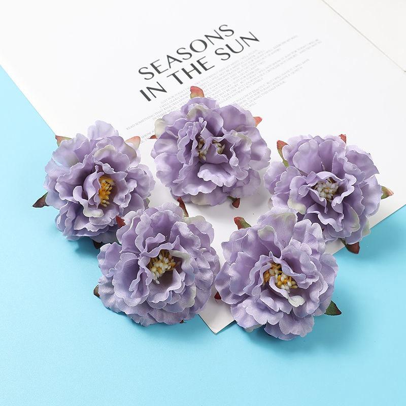 5/10PCs Artificial Flowers 6.5cm Silk Fake Flowers Heads for Home Room Dceor Garden Wedding Marriage Decoration Gifts Accessory