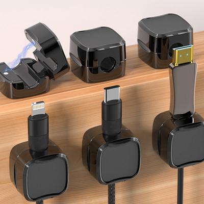 Magnetic Cable Clips Cable Smooth Adjustable Cord Holder Under Desk Cable Management Wire Keeper Cable Organizer Holder