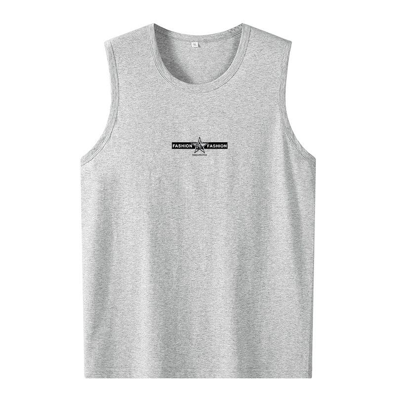 

Мужская летняя повседневная футболка без рукавов размера плюс, свободная футболка из чистого хлопка с круглым вырезом, дышащая спортивная удобная футболка 6XL