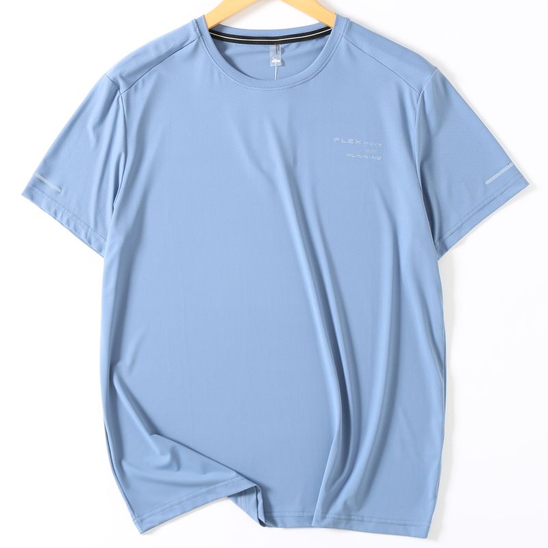 Export Tail Goods Ice Silk Short Sleeve T-shirt Men's Summer Thin Outdoor Breathable Sports Basketball Wear Cool Feeling Quick-Drying Tops