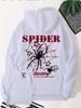 Hooded Printed Sweater Loose Jacket Personalized Jacket Men's and Women's Spider Webs