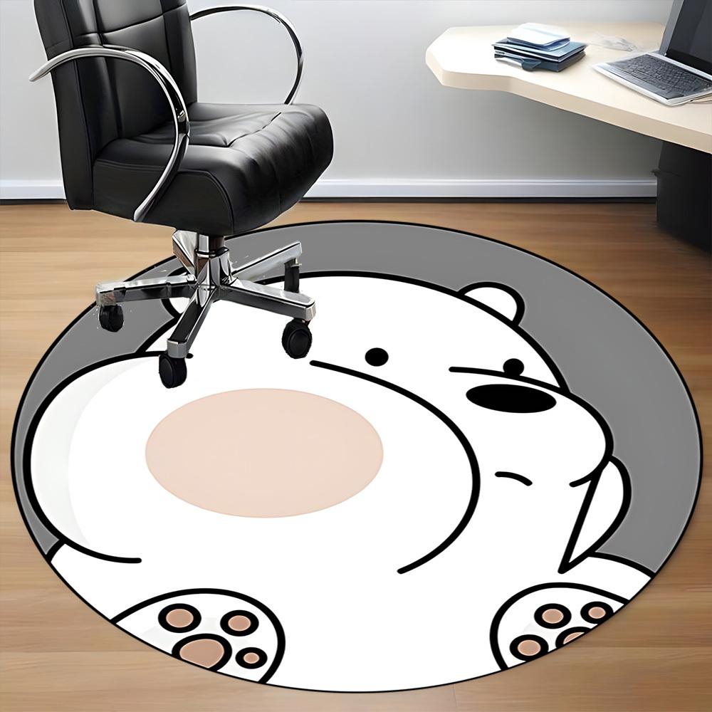1pc Polar BearChair Carpet for Office, Non-slip, Soft and Durable Office Rug for Interior Decoration, Perfect for Office Yy250925224