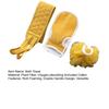3Pcs/Set Bath Towel Exfoliating Set with Back Scrub Towel Gloves Deep Skin Cleansing Massage Bath Accessories