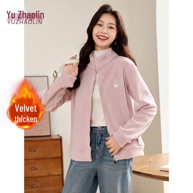 YUZHAOLIN Women s Thickened Fleece Cardigan Jacket M