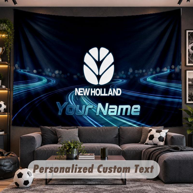 Wall Hanging Tapestry Custom NameNew Holland Pattern Personalized Printed Fabric Wall Decor