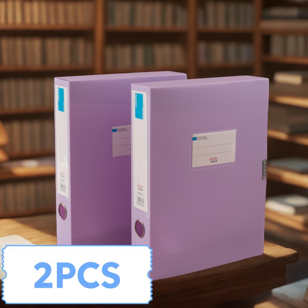 

55mm Thick A4 File Box - Durable PP Material, Vertical Large Capacity Office Storage Folder with Tabs for Easy Organization фиолетовый