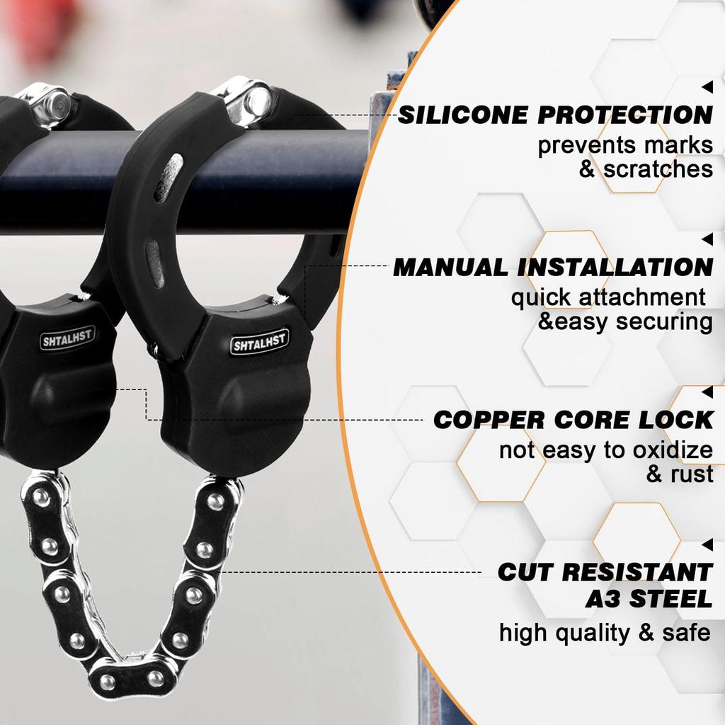 Scooter Lock, Electric Scooter Locks Anti Theft, Heavy Duty Anti-Theft Chain Lock with Keys for E-Bike, Motorcycle, Electric Scooters, Segway Ninebot