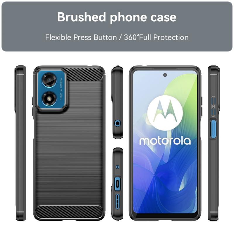 For Moto G04 Case Cover Moto G04 Capas Carbon Fiber Phone Bumper Back Shockproof Soft TPU Fundas Motorola Moto G 04 G04 G34 G24