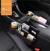 Pair Left + Right PU Leather Car Seat Gap Storage Box Crevice Organizer Pocket Dual USB Cup Holder