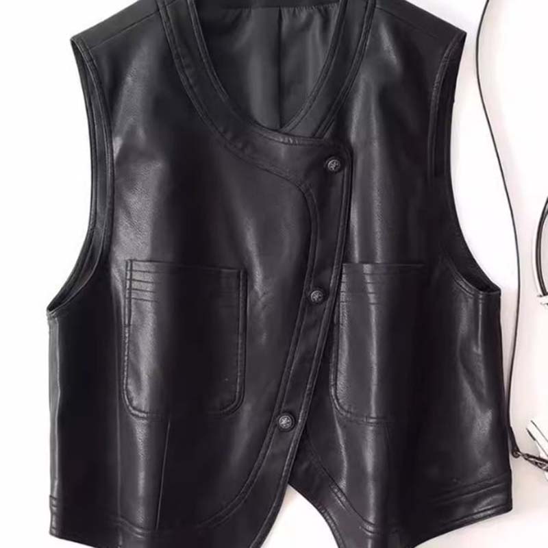 

Жилет для женщин Осень Зима Топы без рукавов Жилет Утепленный Повседневный Жилет с круглым вырезом XXL