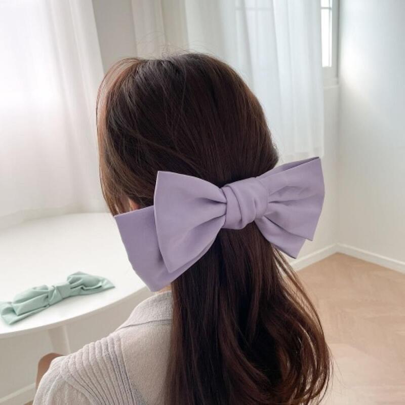 Women's Feminine Satin Purple Ribbon Hairpin