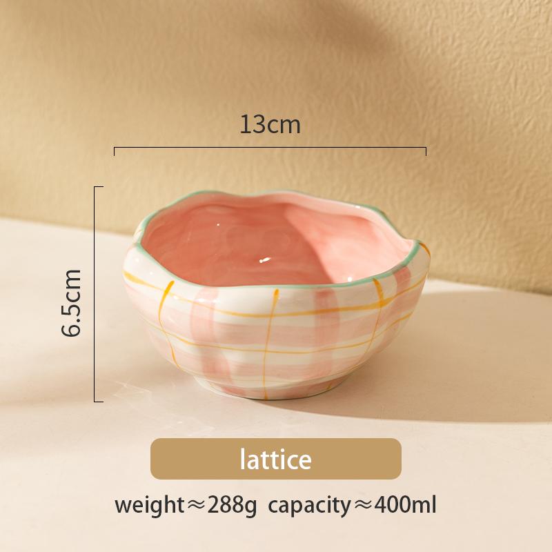 Flower Dessert Bowl Ceramic Salad Snack Bowl Breakfast Oatmeal Kitchen Cereal Rice Soup Bowls