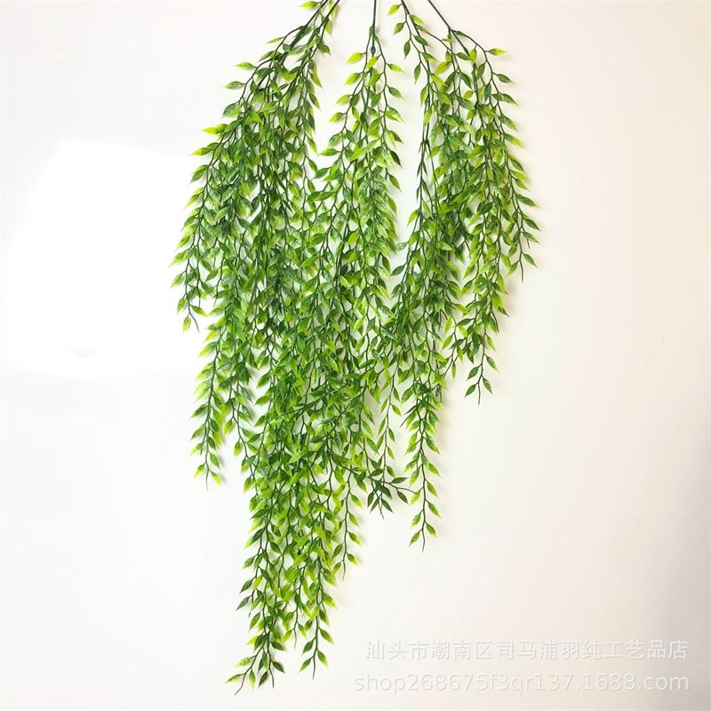 Simulated Willow Branches Plastic Plants Green Rattan Strips Wall Mounted Ceiling Decoration Indoor Outdoor Home Party  Festival