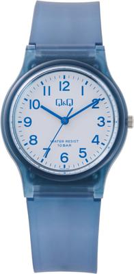 Citizen Analog 10 ATM Water Urethane Blue with Skeleton Pattern Q&Q Watch, Resistant, Strap, V06A-519VK,