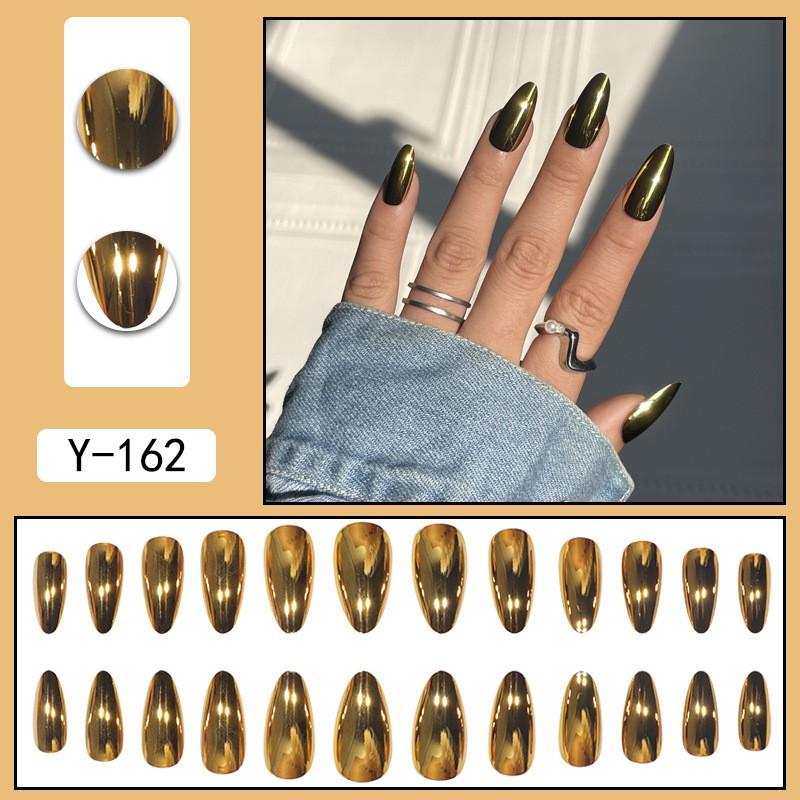 Short Press-On Nails Set Ins Style Fake Full Cover Acrylic Nail Tips Women Daily Wear