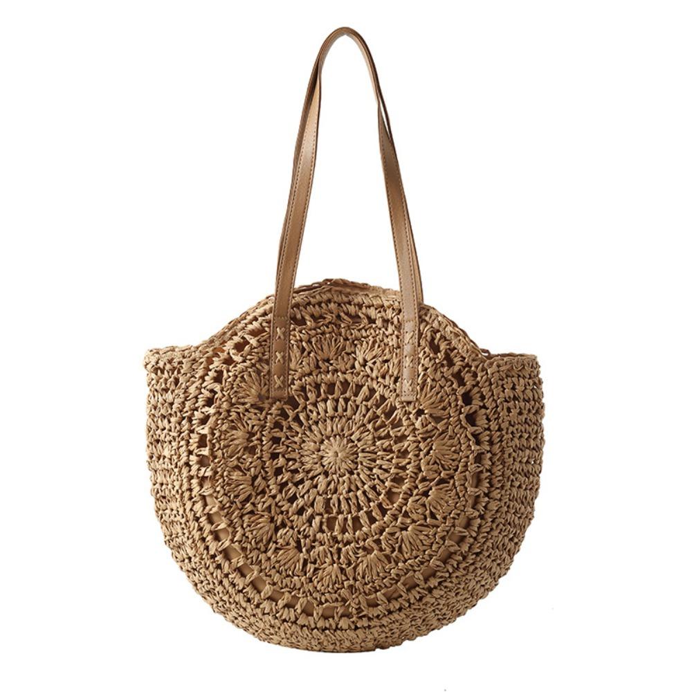 

Boho Straw Weave Bag Handmade Woven Shoulder Bag New Straw Tote Bag Summer хаки
