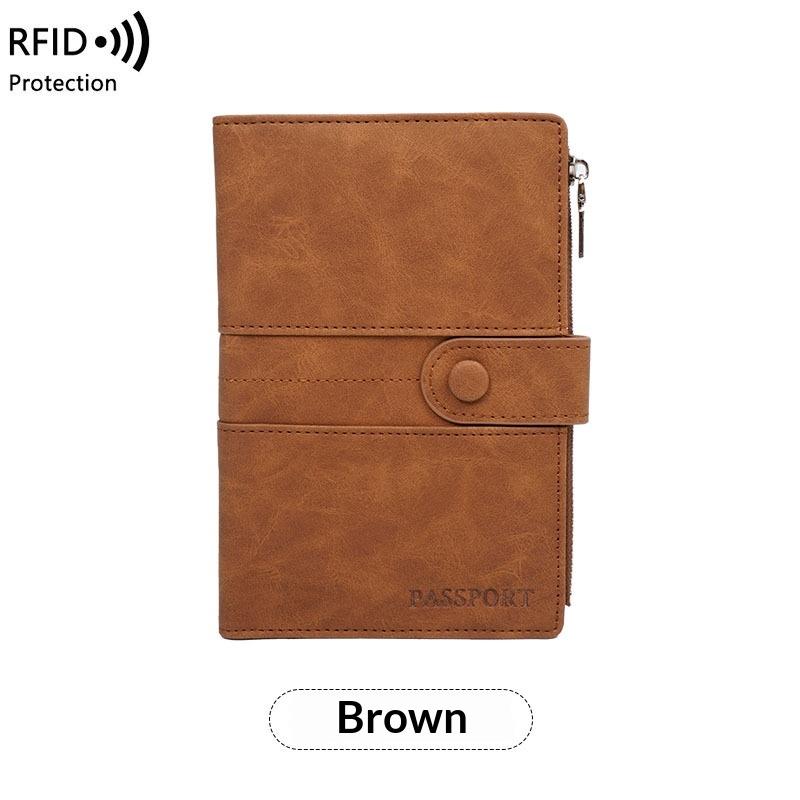 

Women Men Pu Rfid Passport Cover Passport Protector Multi-Function Credit Id Card Wallet Waterproof Business Document коричневий