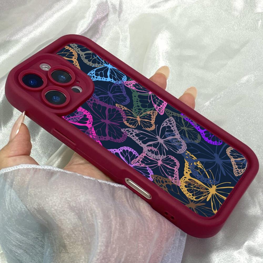 JT272 Graffiti Rainbow Butterfly for iPhone 17 16 15 14 13 Pro Max Samsung S26 S25 Ultra A17 A16 A07 A56 A36 Xiaomi 15T Redmi 15c Note 14 13 Soft Case