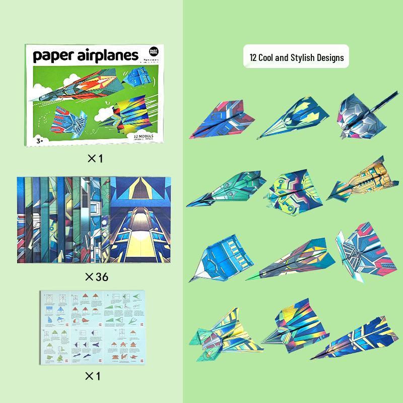 Children s 3D Stereoscopic Paper Airplane Origami Set - Creative Educational Toy.