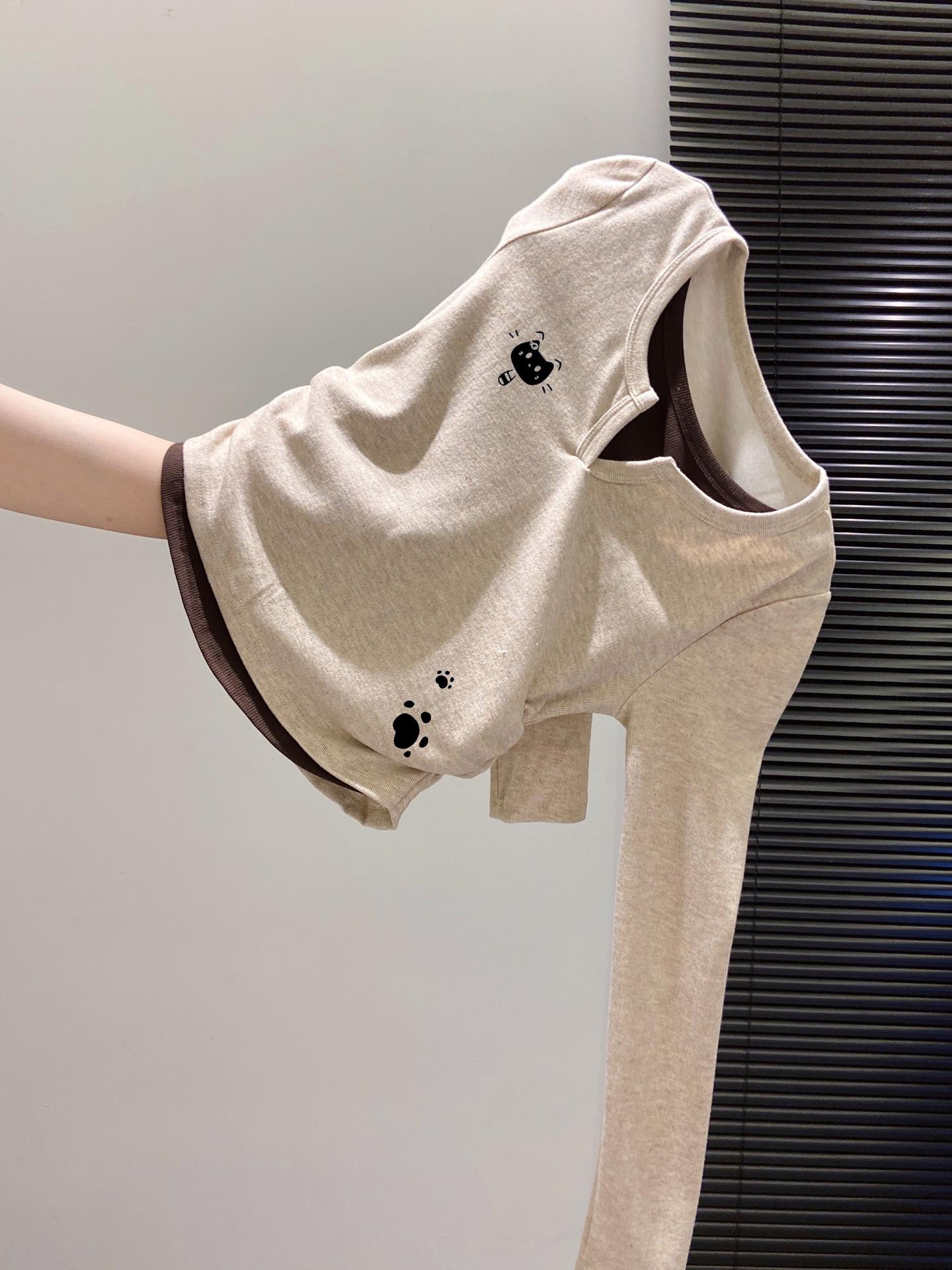 

Женская многослойная футболка с длинным рукавом в стиле пэчворк и цветовыми блоками - Стильная нишевая базовая вещь на осень/зиму с высоким коэффициентом повторных покупок XXL