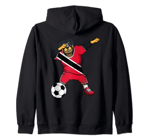 Dabbing Rottweiler Trinidad and Tobago Soccer Fan Football Zip Hoodie