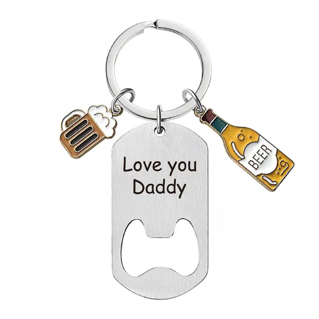 Engravable Stainless Steel Keychain Beer Bottle Opener - Perfect Father's Day Gift