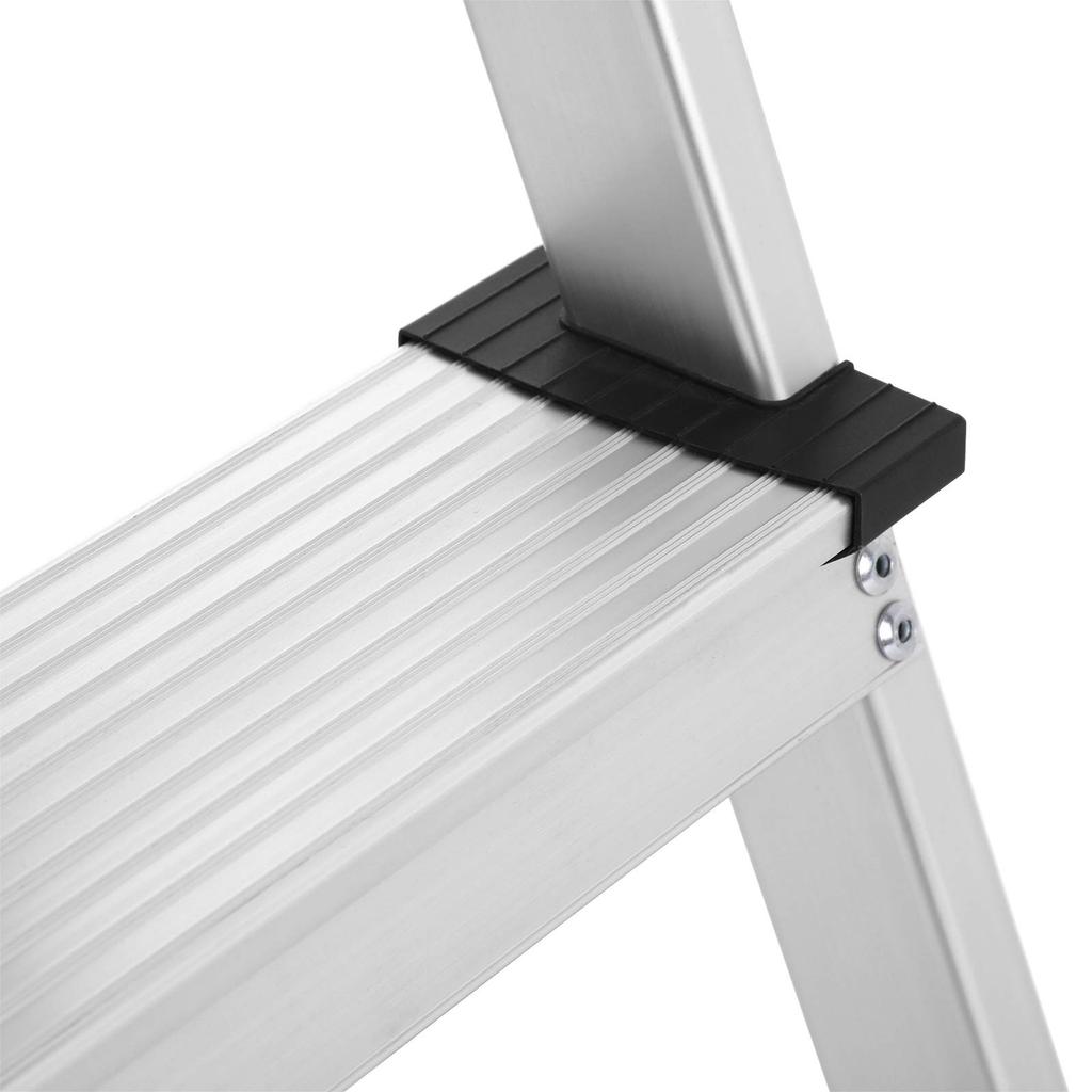 SONGMICS Alu Step Ladder, Household Ladder, Light Weight 3 kg, Folding Multi-Purpose Steps on Both Sides 2 x 3 Stages