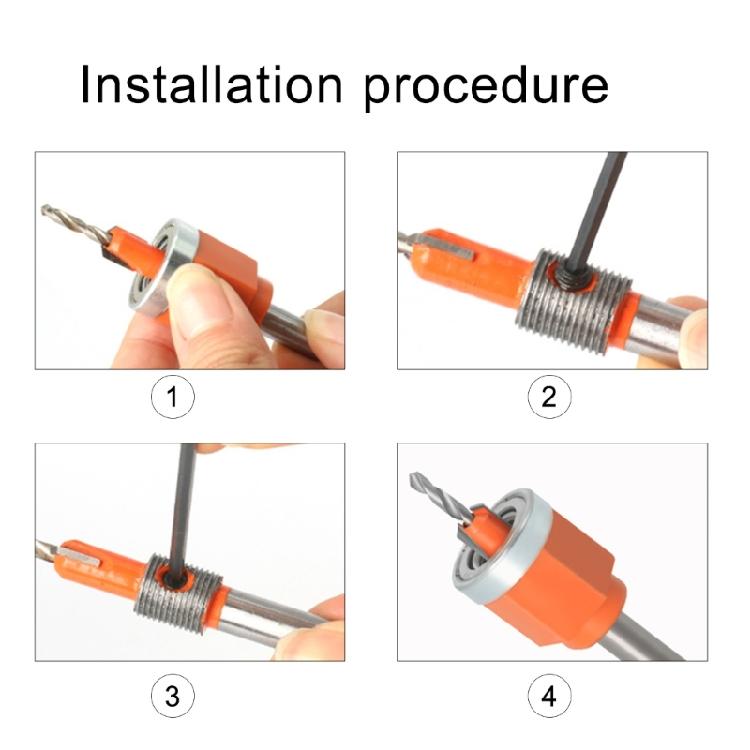 5/6Pcs Countersink Drill Bit for Wood Quick Changing Chamfered Adjustable Drilling Tool Pilot Counter Sink Hole