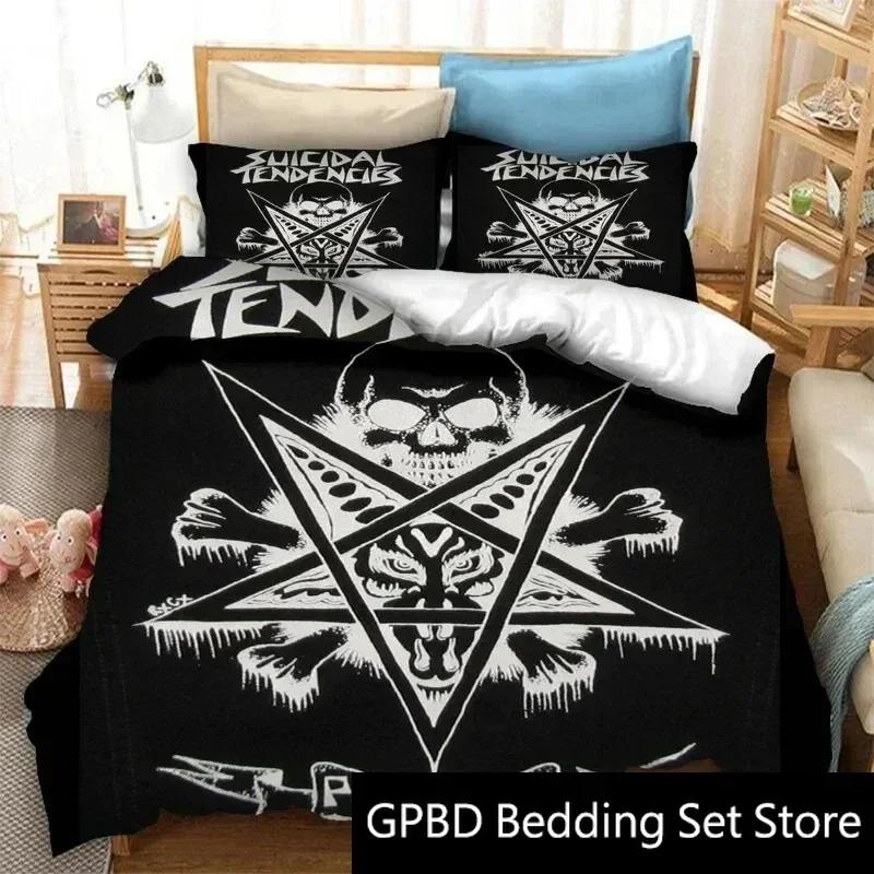 3D Print Suicidal Band Tendencies Bedding Set Double Twin King Duvet Cover Comforter Pillowcase Boys Girls Adults Bedroom