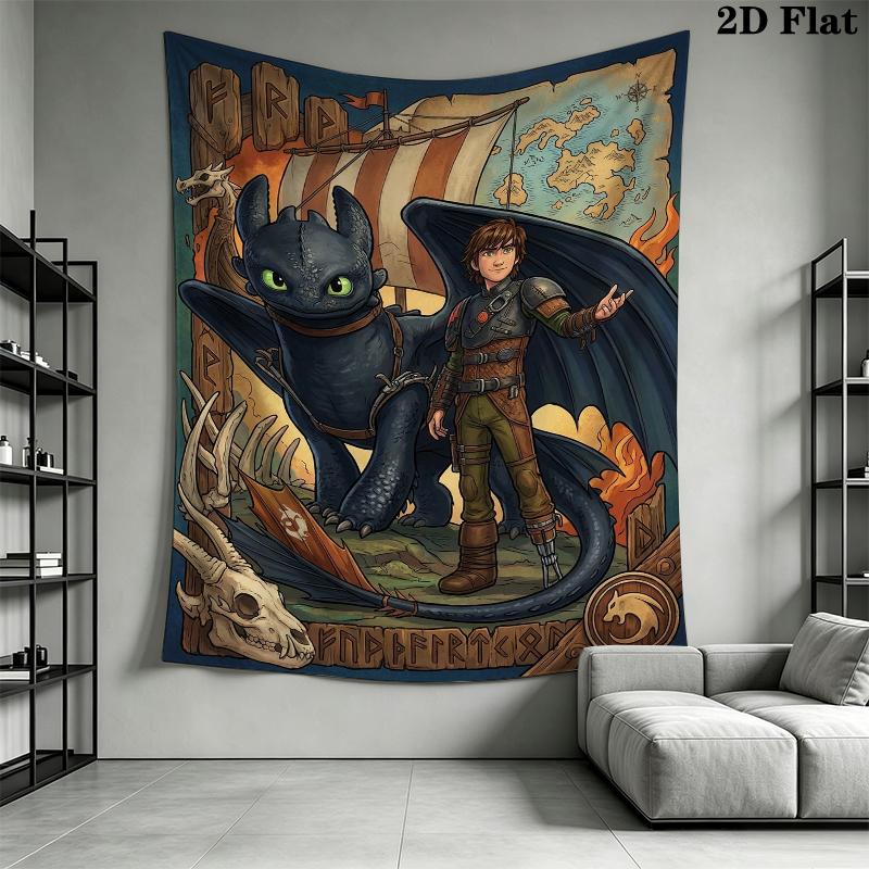Come Allenare un Drago Arazzo da Parete Appeso Estetico Coperta in Tessuto Stampato Arazzi Decorativi per Camera da Letto Soggiorno Arredamento per la Casa
