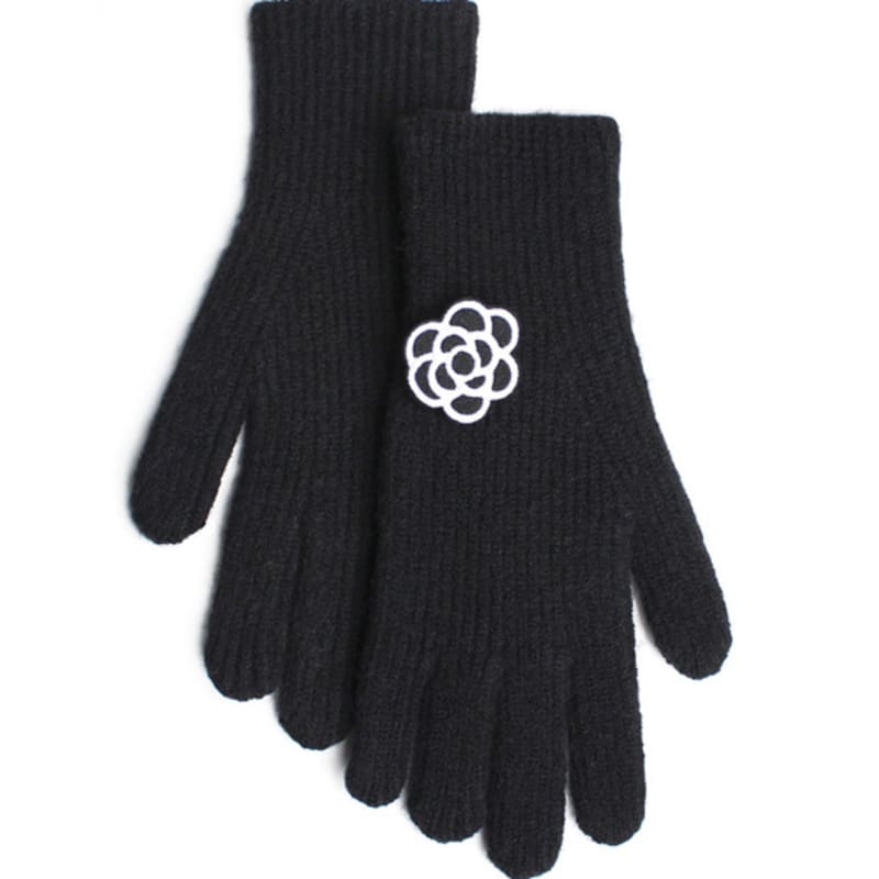 RACOHA Lovely Patch Knit Gloves (Knit Smartphone Gloves)