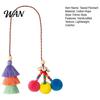 Fur Ball Bag Charm Tassel Pendant Retro Ethnic Style Straw Canvas Tote Decor Colorful Keychain Handbag Accessory Summer Beach